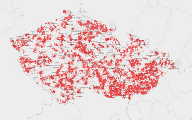 5G síť - mapa pokrytí operátorem Vodafone