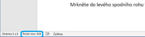 Normostrana - počet slov ve Wordu
