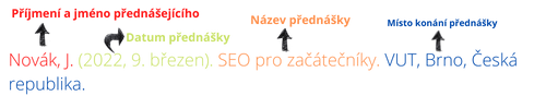 Citace přednášky podle normy APA