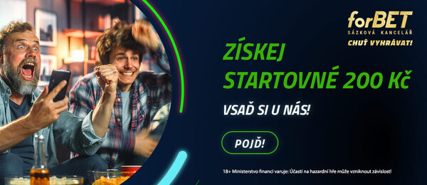 ForBET: Získej vstupní bonus 200 Kč