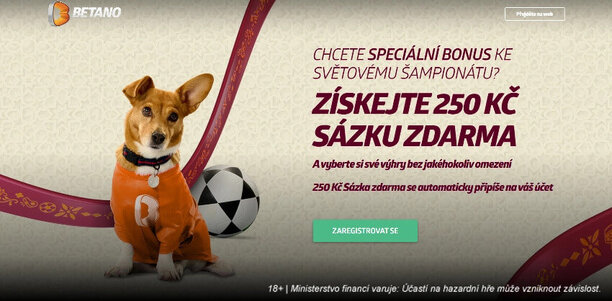 Získej 250 Kč navíc při registraci s promo kódem na Betanu