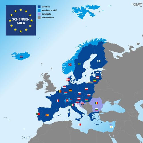 Schengen - mapa