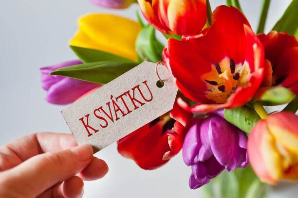 Přání k svátku: kytice tulipánů